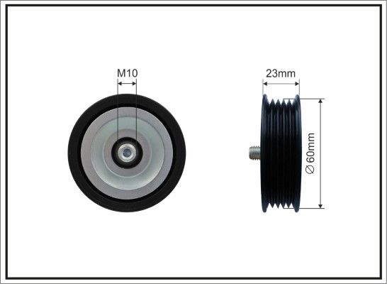 CAFFARO 500095 Deflection/Guide Pulley, V-ribbed belt