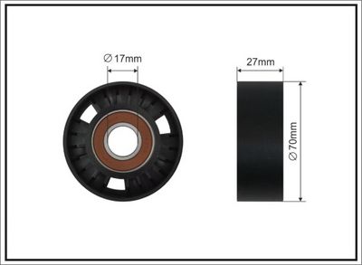 Tensioner Pulley, V-ribbed belt CAFFARO 500097 SC