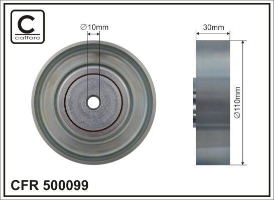 CAFFARO 500099 Deflection/Guide Pulley, V-ribbed belt