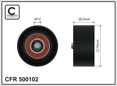 Deflection/Guide Pulley, V-ribbed belt CAFFARO 500102