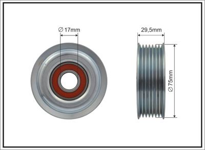 Deflection/Guide Pulley, V-ribbed belt CAFFARO 500103