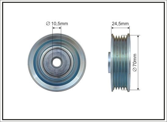 CAFFARO 500105 Deflection/Guide Pulley, V-ribbed belt