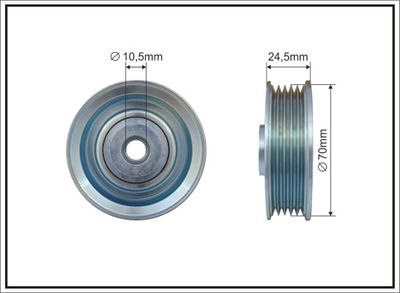 Deflection/Guide Pulley, V-ribbed belt CAFFARO 500105