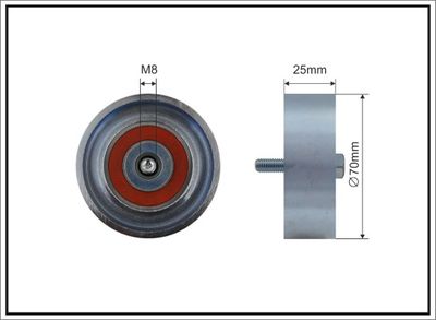 Deflection/Guide Pulley, V-ribbed belt CAFFARO 500108