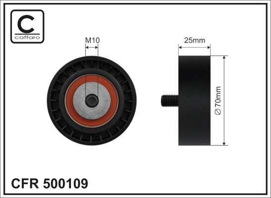 CAFFARO 500109 Tensioner Pulley, V-ribbed belt