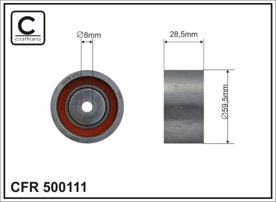 CAFFARO 500111 Tensioner Pulley, timing belt