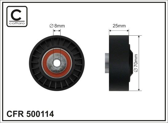 CAFFARO 500114 Deflection/Guide Pulley, V-ribbed belt