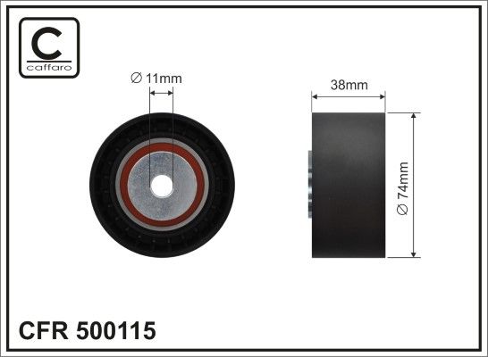 CAFFARO 500115 Deflection/Guide Pulley, V-ribbed belt
