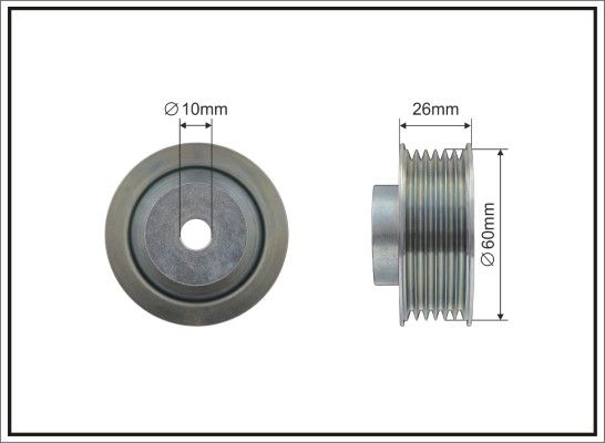 CAFFARO 500120 Deflection/Guide Pulley, V-ribbed belt