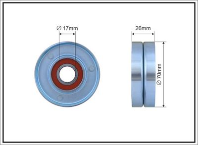 Tensioner Pulley, V-ribbed belt CAFFARO 500122