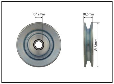 Deflection Pulley/Guide Pulley, V-belt CAFFARO 500128