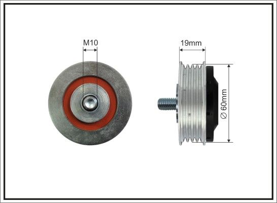 CAFFARO 500129 Tensioner Pulley, V-ribbed belt
