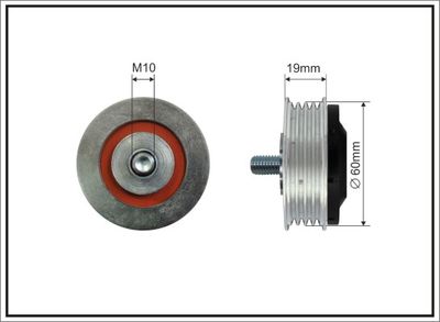 Tensioner Pulley, V-ribbed belt CAFFARO 500129