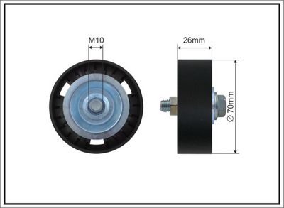 Tensioner Pulley, V-ribbed belt CAFFARO 500131 SC