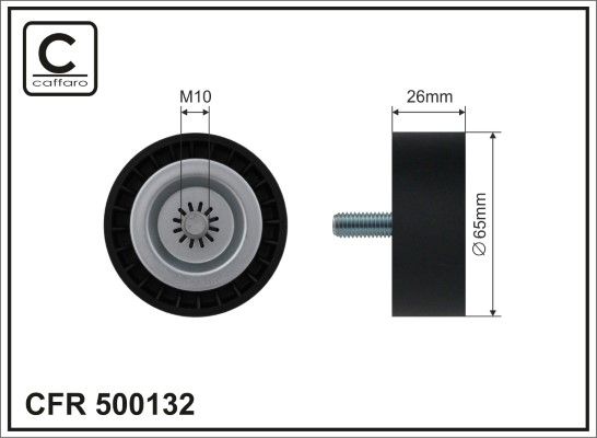 CAFFARO 500132 Deflection/Guide Pulley, V-ribbed belt