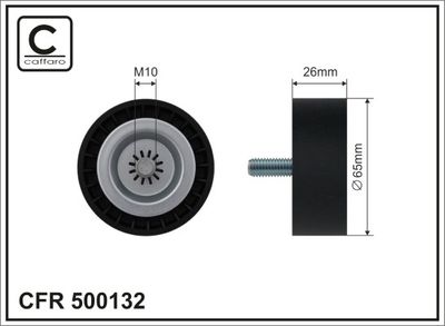 Deflection/Guide Pulley, V-ribbed belt CAFFARO 500132