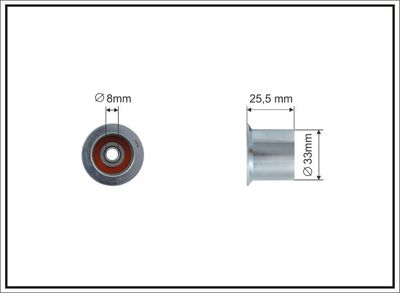 Deflection Pulley/Guide Pulley, timing belt CAFFARO 500134
