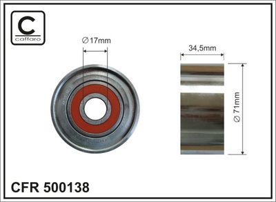 Deflection/Guide Pulley, V-ribbed belt CAFFARO 500138