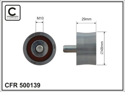 Deflection Pulley/Guide Pulley, timing belt CAFFARO 500139