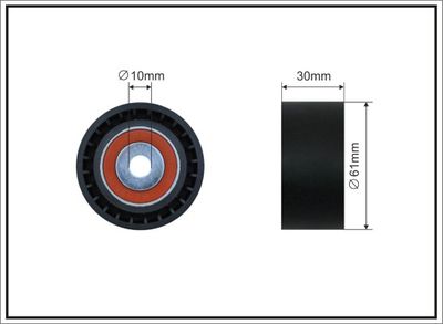 Deflection Pulley/Guide Pulley, timing belt CAFFARO 500142