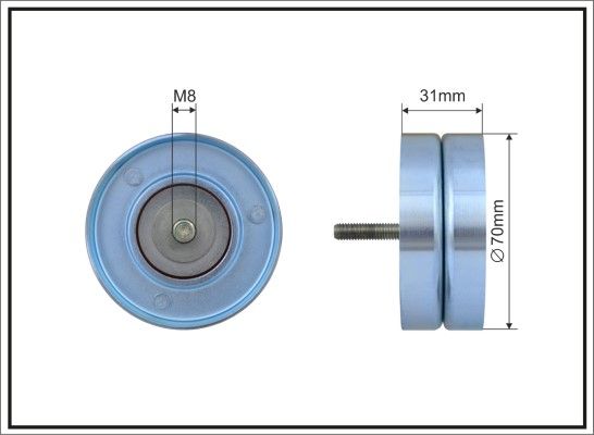 CAFFARO 500151 Deflection/Guide Pulley, V-ribbed belt