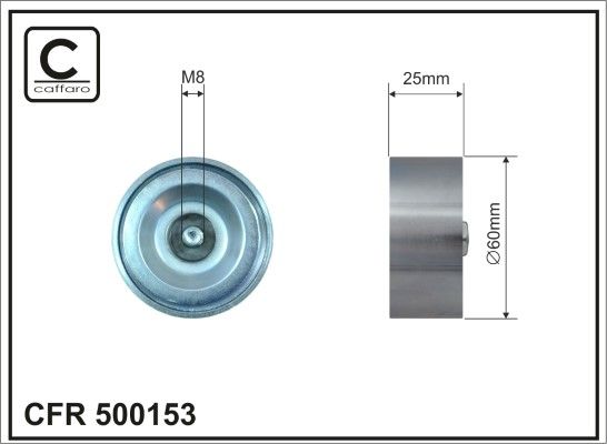 CAFFARO 500153 Deflection/Guide Pulley, V-ribbed belt
