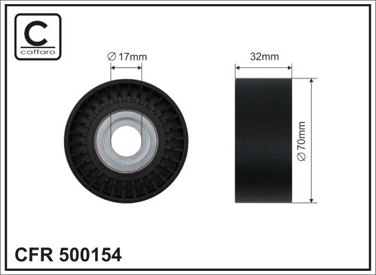 CAFFARO 500154 Tensioner Pulley, V-ribbed belt