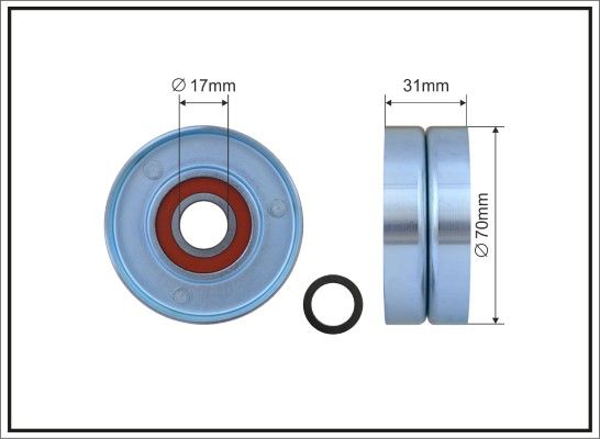 CAFFARO 500155 Tensioner Pulley, V-ribbed belt