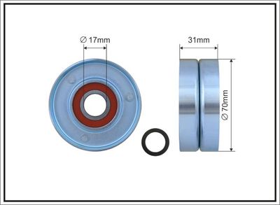 Tensioner Pulley, V-ribbed belt CAFFARO 500155