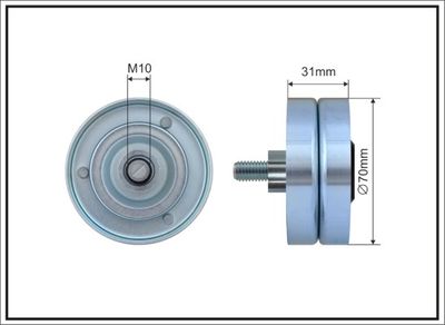 Deflection/Guide Pulley, V-ribbed belt CAFFARO 500157