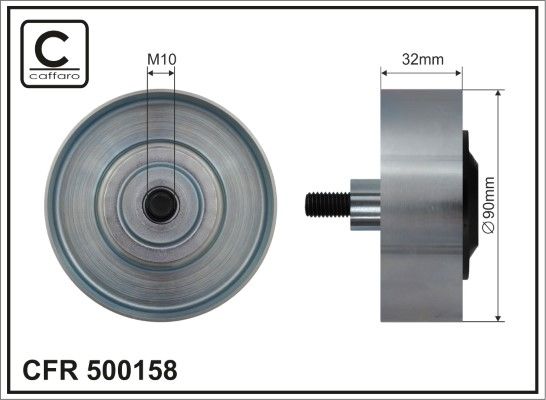 CAFFARO 500158 Deflection/Guide Pulley, V-ribbed belt