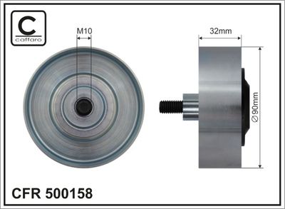 Deflection/Guide Pulley, V-ribbed belt CAFFARO 500158
