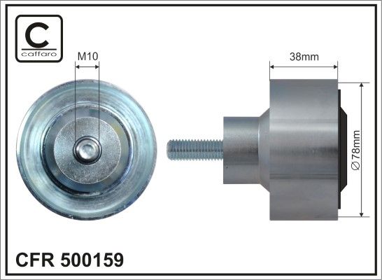 CAFFARO 500159 Deflection/Guide Pulley, V-ribbed belt