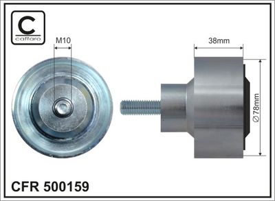 Deflection/Guide Pulley, V-ribbed belt CAFFARO 500159