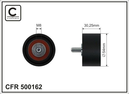 CAFFARO 500162 Deflection/Guide Pulley, V-ribbed belt