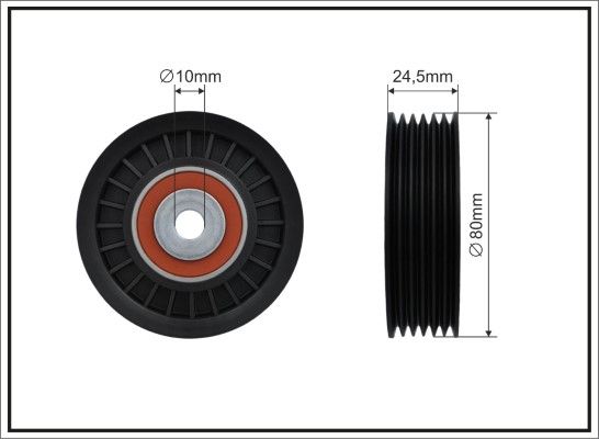 CAFFARO 500165 Deflection/Guide Pulley, V-ribbed belt