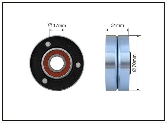 CAFFARO 500168 Tensioner Pulley, V-ribbed belt
