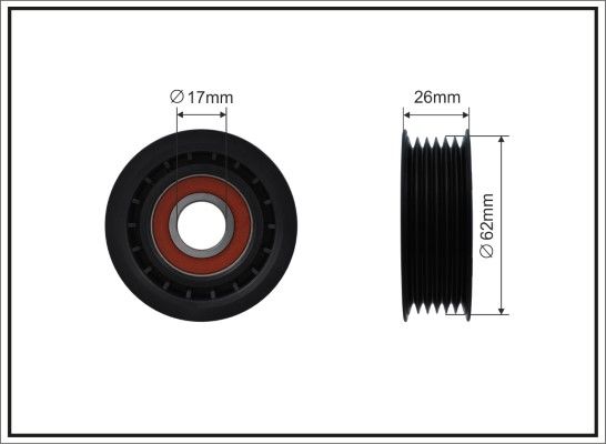 CAFFARO 500173 Tensioner Pulley, V-ribbed belt
