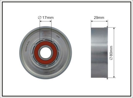 CAFFARO 500174 Tensioner Pulley, V-ribbed belt