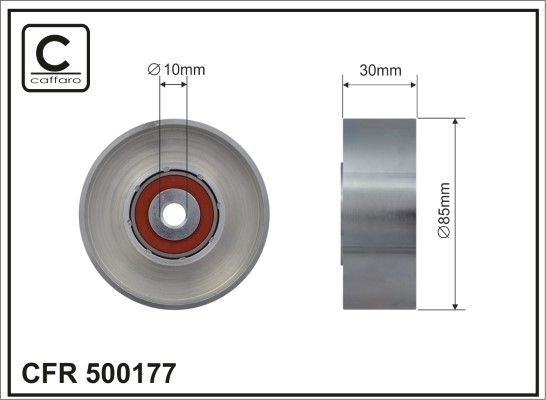 CAFFARO 500177 Deflection/Guide Pulley, V-ribbed belt