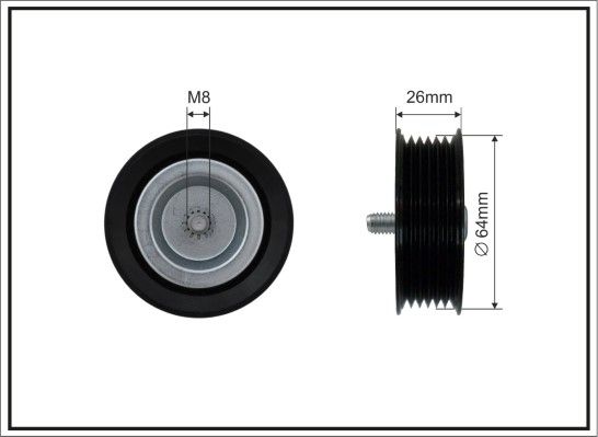 CAFFARO 500178 Deflection/Guide Pulley, V-ribbed belt