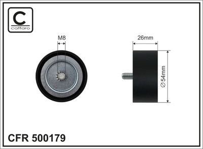 Deflection/Guide Pulley, V-ribbed belt CAFFARO 500179