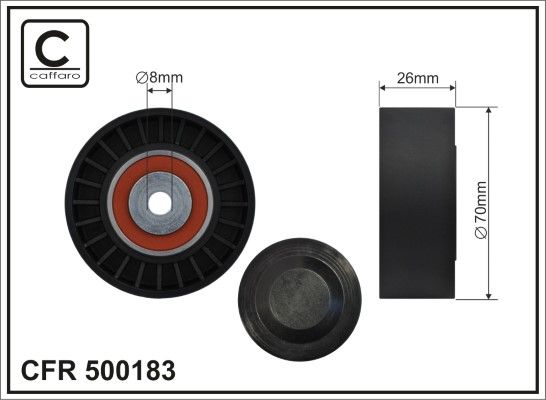 CAFFARO 500183 Tensioner Pulley, V-ribbed belt