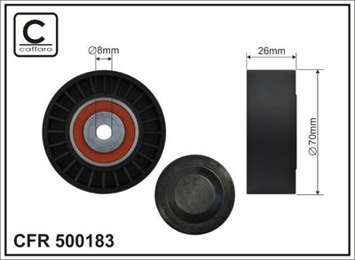 Tensioner Pulley, V-ribbed belt CAFFARO 500183