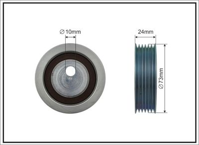 Tensioner Pulley, V-ribbed belt CAFFARO 500190