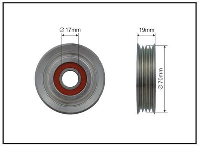 Tensioner Pulley, V-ribbed belt CAFFARO 500191