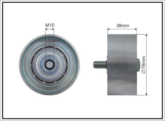 CAFFARO 500194 Deflection/Guide Pulley, V-ribbed belt