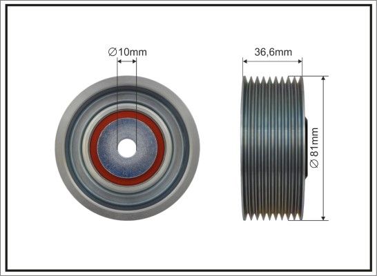 CAFFARO 500200 Deflection/Guide Pulley, V-ribbed belt