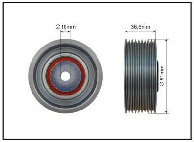 Deflection/Guide Pulley, V-ribbed belt CAFFARO 500200