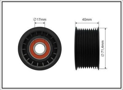 Deflection/Guide Pulley, V-ribbed belt CAFFARO 500201
